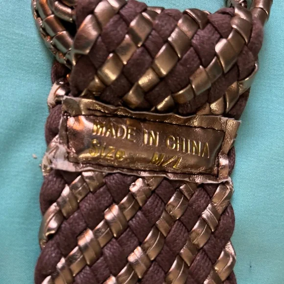 Vintage Elegant Metallic Brown Braided Women's Belt - Picture 8 of 10